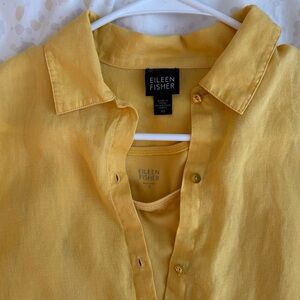 Eileen Fisher Mustard Yellow Blouse